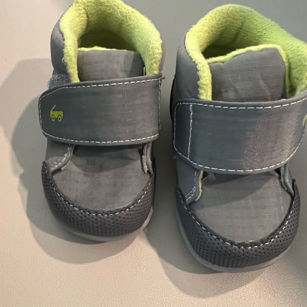 See Kai Run Gray Baby Walker Sneakers with Velcro Closure
